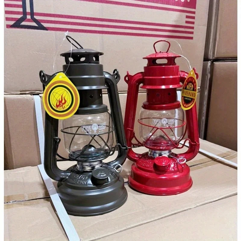276 lámpara de queroseno retro con forma de caballo y mano de fuego, luz portátil para camping, barbacoa, tienda de campaña al aire libre, iluminación de emergencia