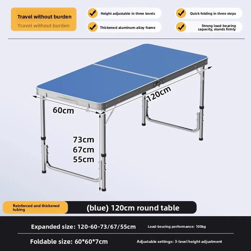 Mesa plegable para puesto, mesa de trabajo portátil plegable para exteriores, mesa y sillas plegables para picnic o mercado nocturno