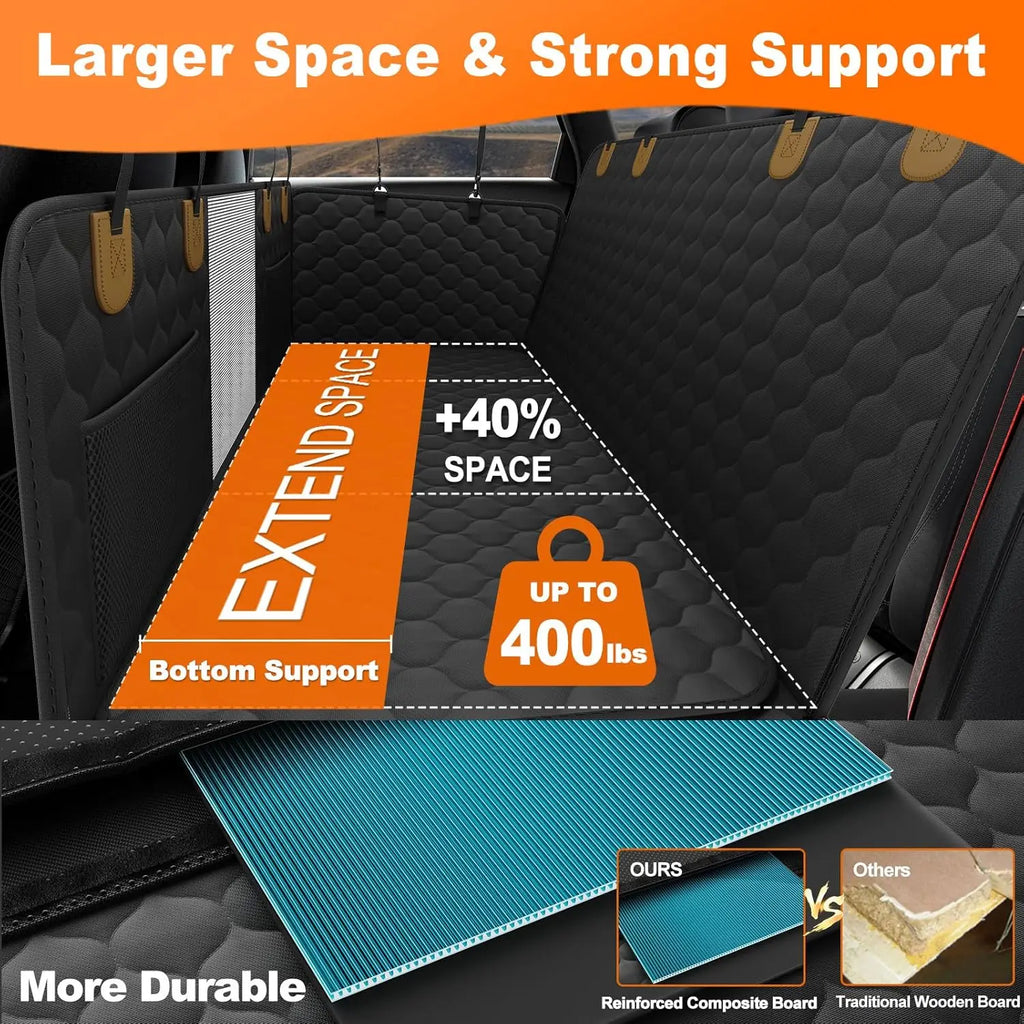 Funda de asiento de coche para gatos para el asiento trasero, 100% impermeable, a prueba de arañazos, antideslizante, 600D de alta resistencia, a prueba de arañazos, duradera