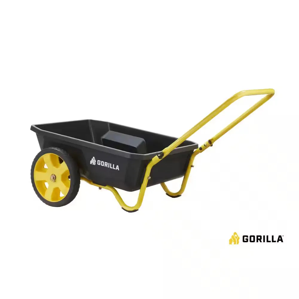 Carro de Jardín Utilitario de Polietileno de 4 Pies Cúbicos, Capacidad de 136 Kilogramos, Llantas Macizas de 12 Pulgadas, Ext