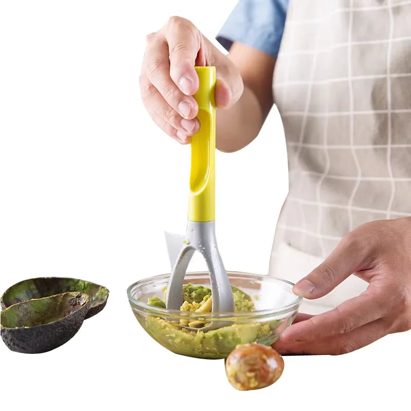 Cortador de aguacate 5 en 1, triturador de aguacate multifunción, separador de aguacate con mango cómodo, descorazonador de frutas para manzanas y peras