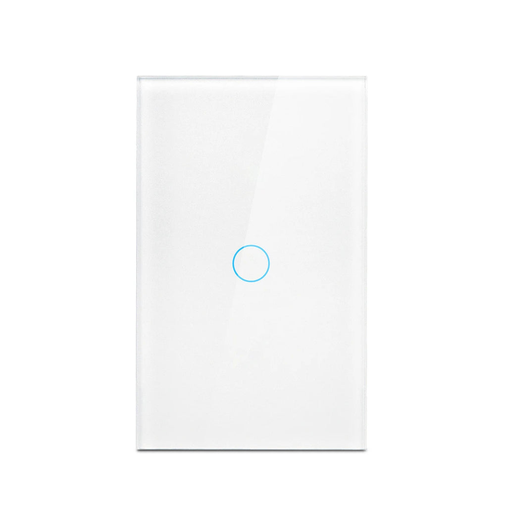 Interruptores de pared con panel LED de alimentación de AC100-240V con interruptor táctil, de cristal templado en blanco o negro, 1/2/3 grupos, interruptor.