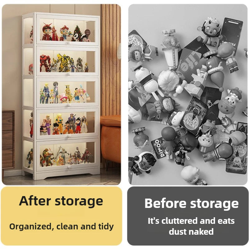 Figure transparent acrylic storage box display cabinet LEGO POP MART non-glass ornament shelf display cabinet