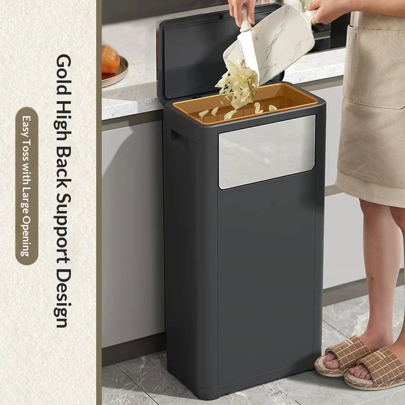 Cubo de Basura con Sensor de Movimiento sin Contacto, Doble Tapa, Manos Libres, Cocina, Gran Capacidad, Exterior, Comercial, Lixeira Baño
