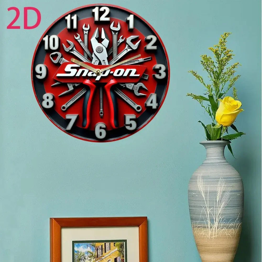 Vintage-Infused Wall Clock Shaped Iron Decor - Distressed Metal Painting with Ornate Details, Elevates Living, Dining & Bedroom