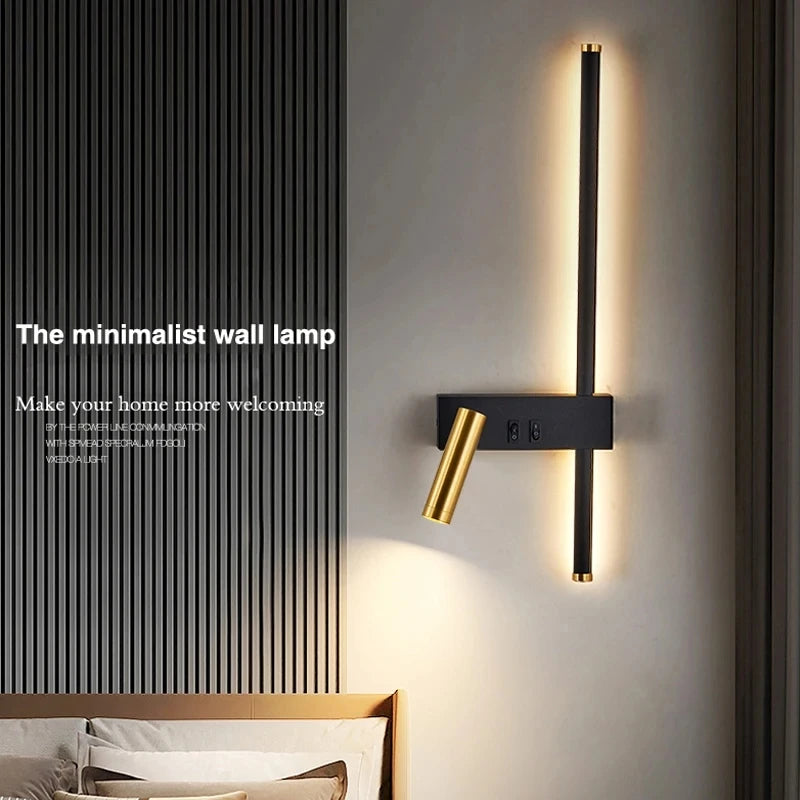 Lámparas de pared nórdicas modernas luces LED para habitación, decoración del hogar, lámpara de cabecera interior, lámparas de aplique de pared para sala de estar, sofá de fondo