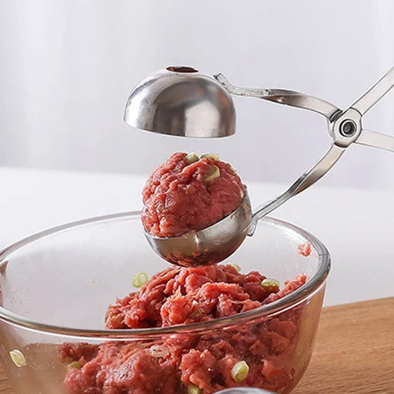 NUEVO fabricante de albóndigas de acero inoxidable, molde para rollos de fruta, arroz y verduras, pinza para albóndigas fritas y de arroz, herramientas de cocina