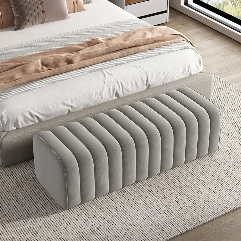 Taburete de pie de cama, cama, sofá, dormitorio, taburete largo y sencillo para cambiarse los zapatos, vestidor, sentido del diseño, taburete de sofá