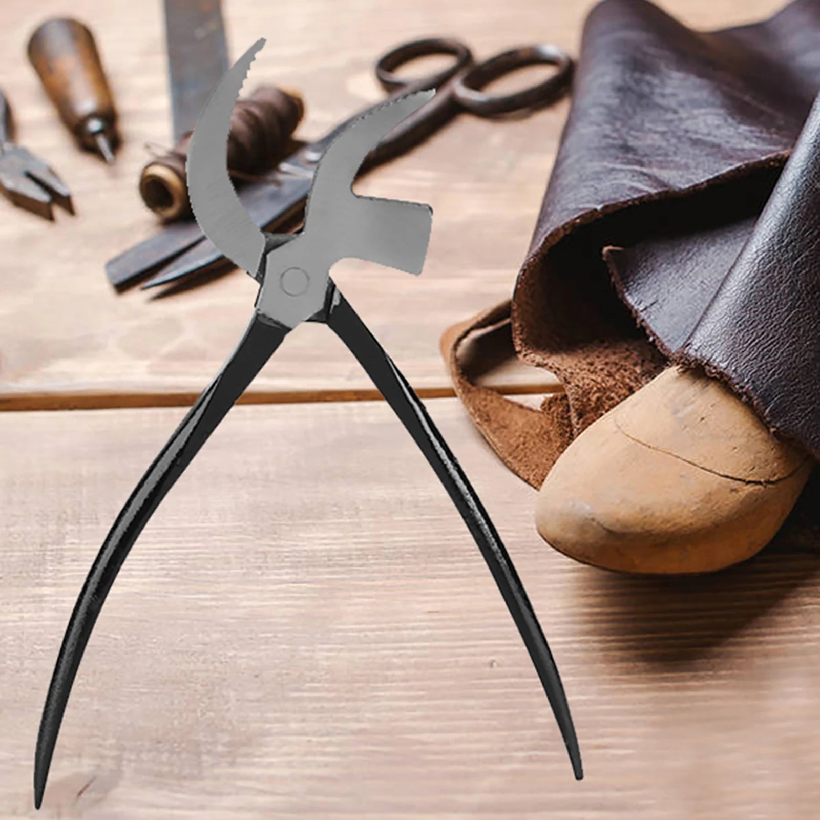 Alicates de zapatero de acero 45# para calzado, herramienta de bricolaje de artesanía de cuero, alicates de zapatero con forma de pico, alicates para artesanía de cuero