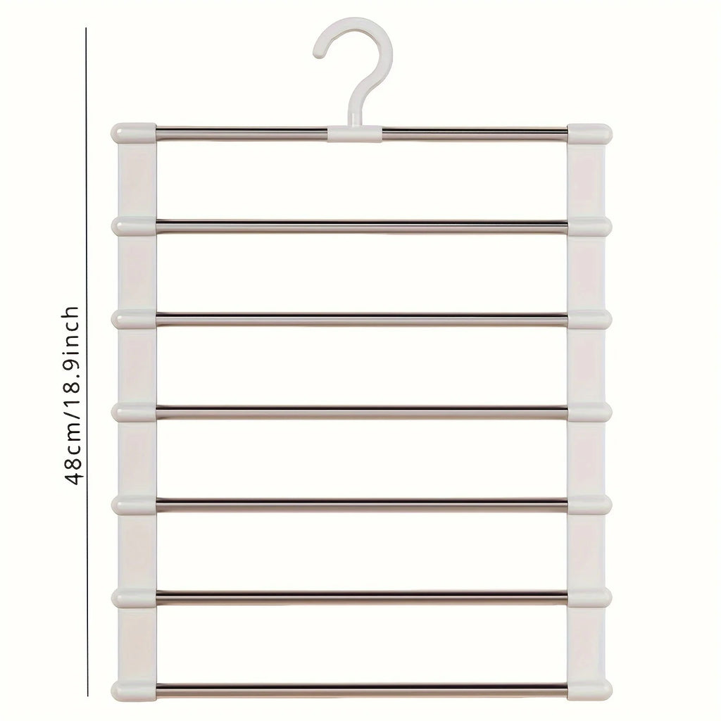 1pc Stainless Steel Space-Saving Foldable Pants Hangers for Jeans, Leggings & Trousers - Closet Organizer