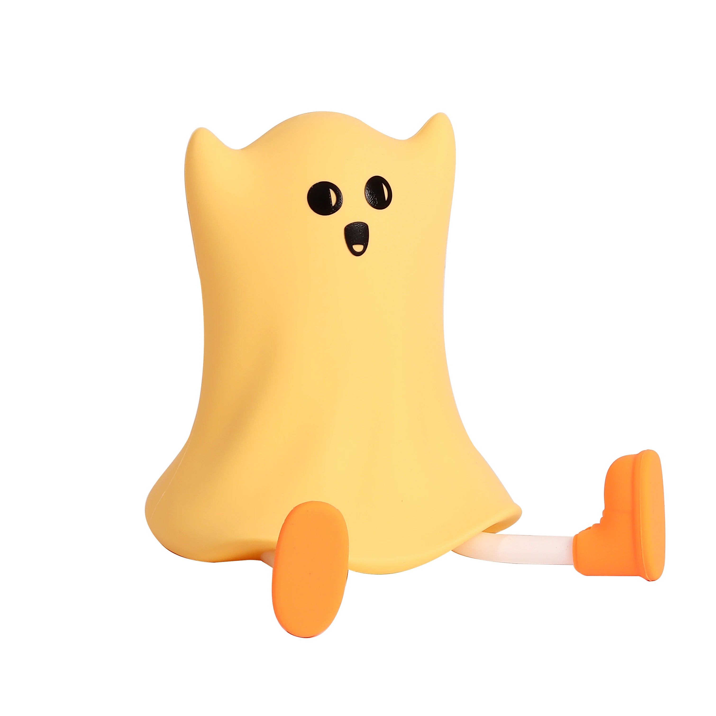 Bonita lámpara de noche de silicona con forma de calabaza, luz nocturna de Halloween con fantasma o bruja, decoración regulable con temporizador para la mesita de noche, regalo para niños