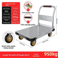Steel plate pulling trolley trolley trolley handling thickened foldable portable silent trailer pulling flat truck