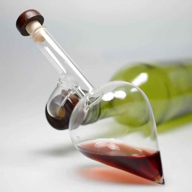 Aireadores de vino tinto portátiles redondos/en forma de melocotón, vertedor de botella de vino tinto transparente y decantador rápido, dispositivo de vidrio para sobriedad