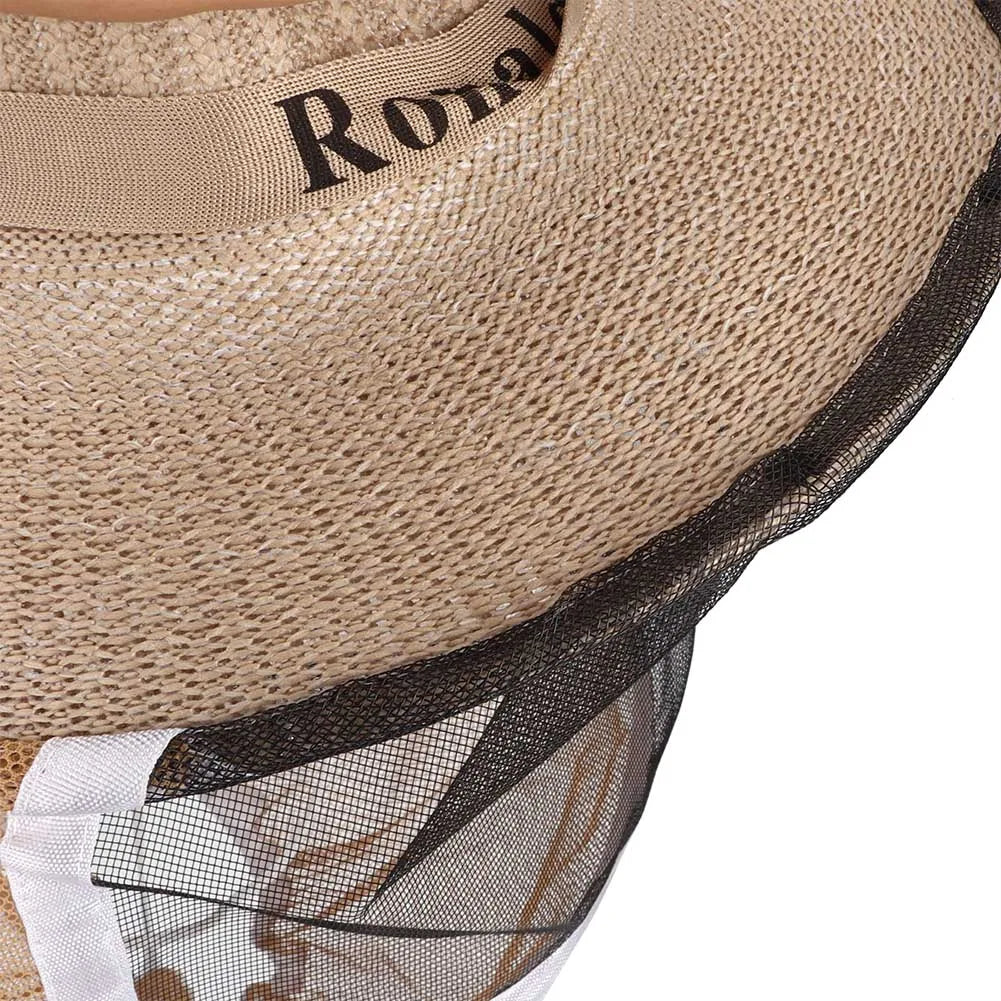 Sombrero de vaquero para apicultor, velo de apicultura al aire libre, sombrero de vaquero para apicultor transpirable, velo de apicultura ignífugo, protector de cabeza y cara