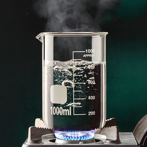 Vaso medidor de vidrio de borosilicato alto de 50-1000 ml, transparente, para cocina y laboratorio, con escala, para hornear en la cocina.
