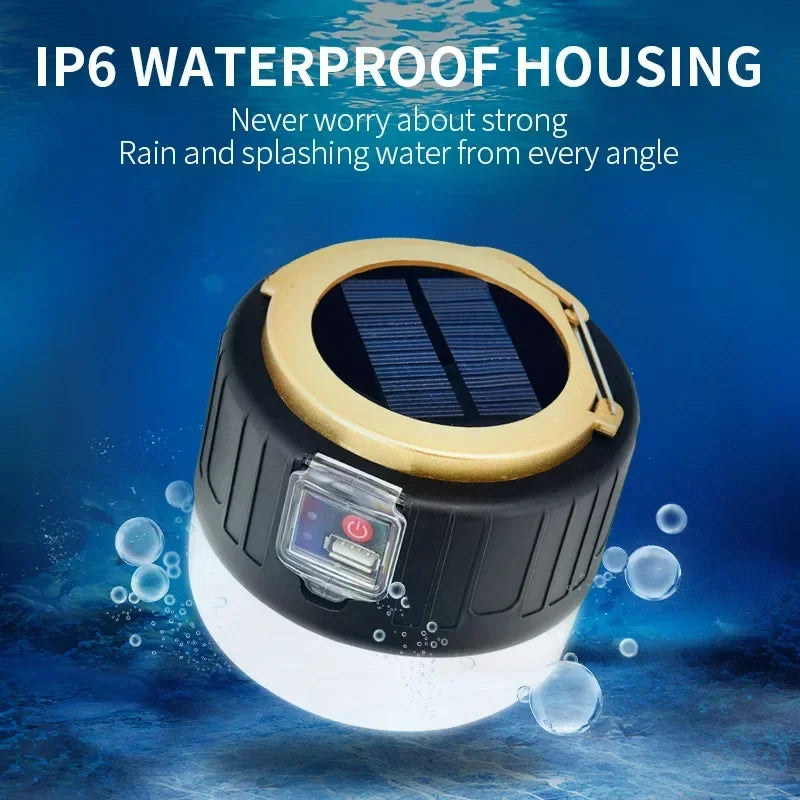 Linterna LED Solar de Camping de 1000W para Exteriores, Recargable por USB, Lámpara de Tienda de Campaña Portátil, Luces de Emergencia para Barbacoas, Senderismo, Mercado Nocturno