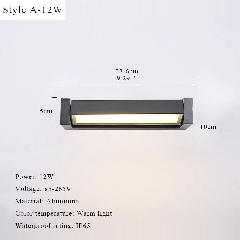 Aplique de pared LED para exterior, ángulo ajustable 350°, lámpara de pared impermeable de aluminio para jardín, porche, balcón, decoración del hogar, iluminación