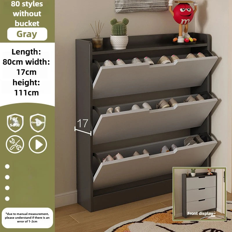 Tipping bucket shoe cabinet, outer entry shoe rack, balcony, entrance cabinet, living room large-capacity storage cabinet