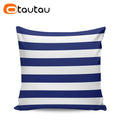 OTAUTAU Outdoor Sofa Cushion Cover Without Filler Swim Pool Beach Throw Pillowcase Soft Waterproof Stripe Oxford Pillow KD021