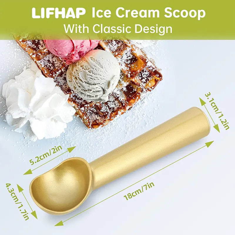 Cuchara profesional para helado, de acero inoxidable resistente, antiadherente, apta para lavavajillas