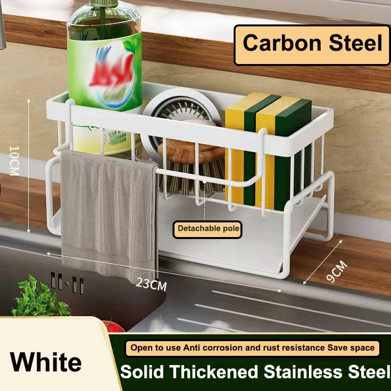 Kitchen Sink Drain Rack Organizer Plastic Self-draining Sink Shelf Soap Sponge Holder Dishcloth Towel Rack filter basket