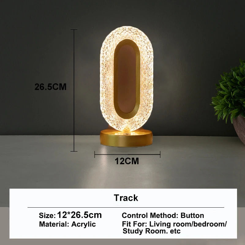 Lámpara de luna 3D táctil de cristal LED para mesita de noche, decoración estética para la habitación de niñas, luz nocturna USB ambiental