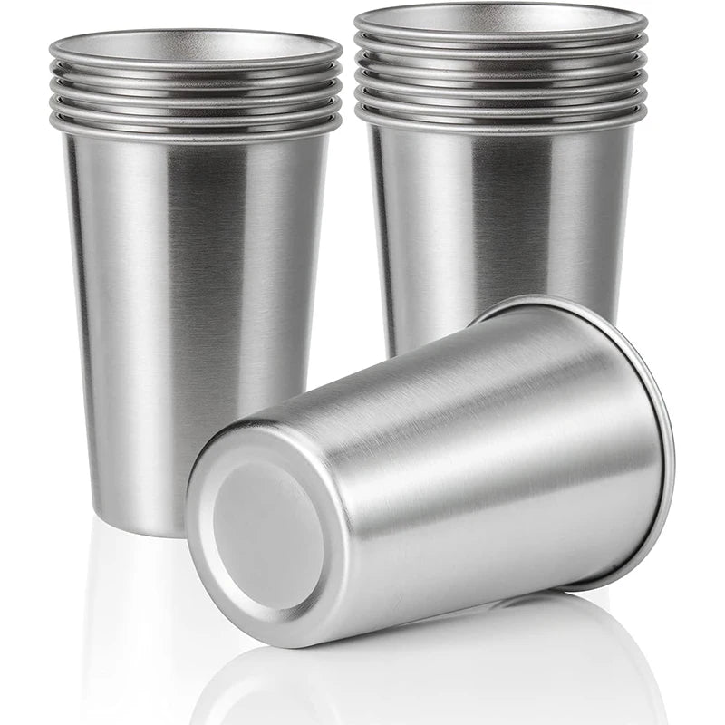 500ML Premium Stainless Steel Cup Healthy Unbreakable Pint Cup Stackable Metal Drinking Glasses Travel Outdoor Camping Cup YY113