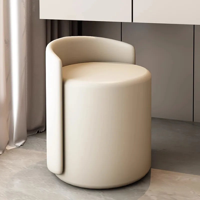 Taburete de maquillaje, taburete de tocador doméstico, taburete bajo redondo moderno para sala de estar