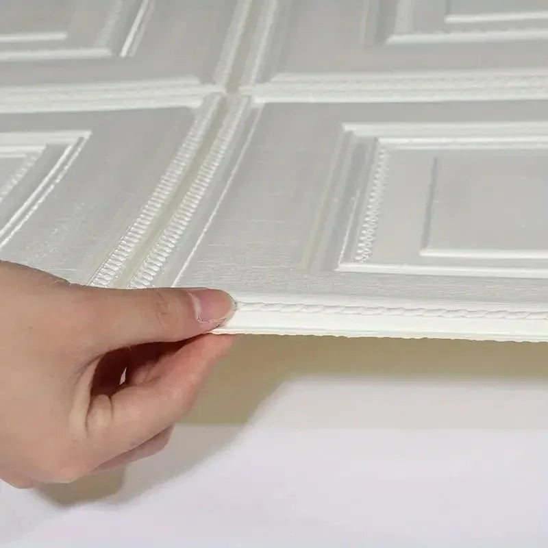 70cm*70cm Decoración de Habitaciones 3D Decoración Cálida Pegatinas de Pared Autoadhesivas Papel Tapiz de Espuma Impermeable Anticolisión Fondo de Techo