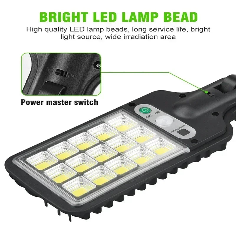 Farolas solares para exteriores, lámpara solar con 3 modos de luz, sensor de movimiento impermeable, iluminación de seguridad para jardín, patio, sendero.