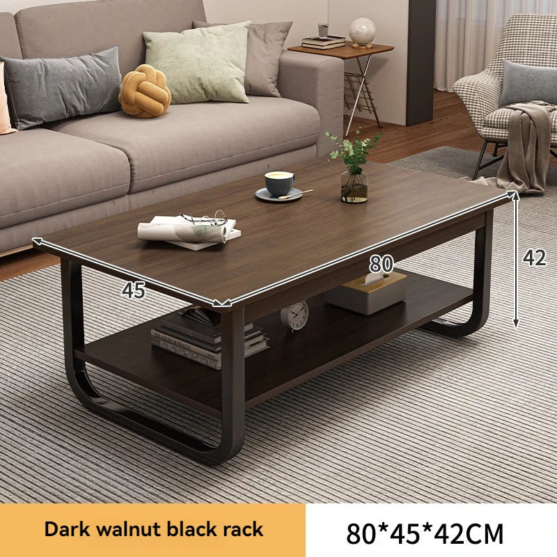 Mesa de centro moderna minimalista, apartamento pequeño, sala de estar, sofá, balcón cercano, mesa de té, habitación de alquiler, mesa de té rectangular