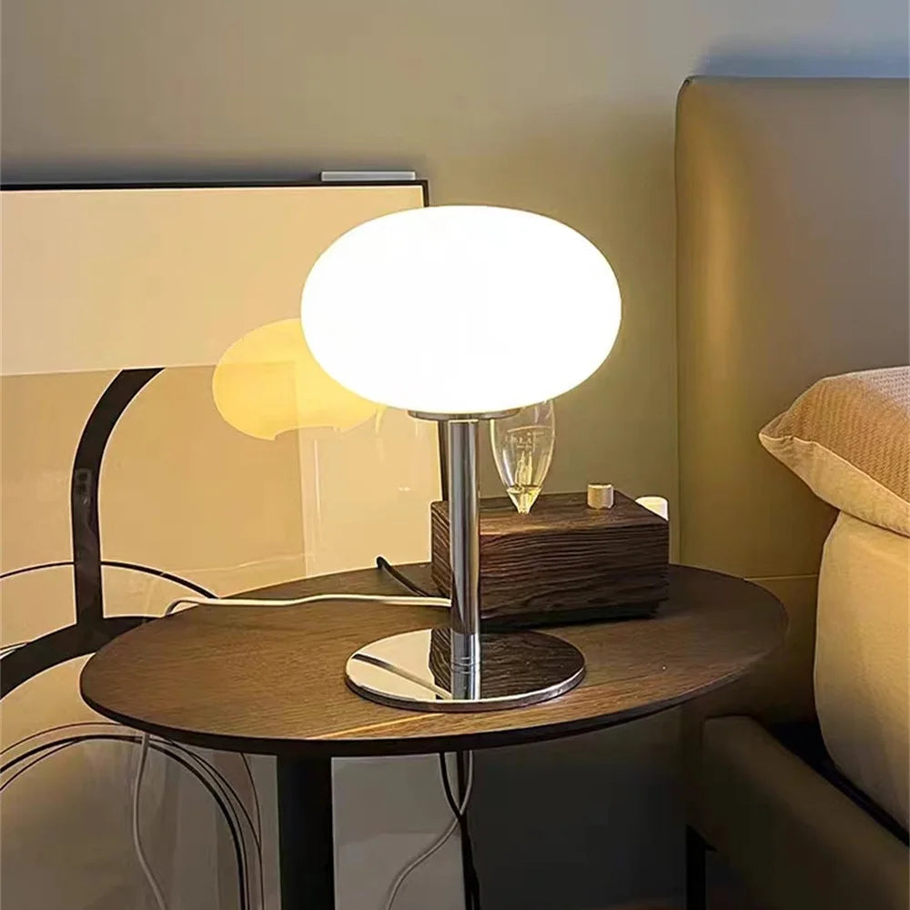 Lámpara de mesa Lollipop Lámpara de cristal color crema medieval Lámpara de pie de cristal retro de ambiente simple para sala de estar, dormitorio, estudio, decoración del hogar