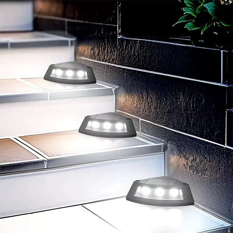 Luces Solares para Escalones Exteriores, Luz de Escalera Impermeable IP65, para Jardín, Porche, Puerta Principal, Patio, Terraza