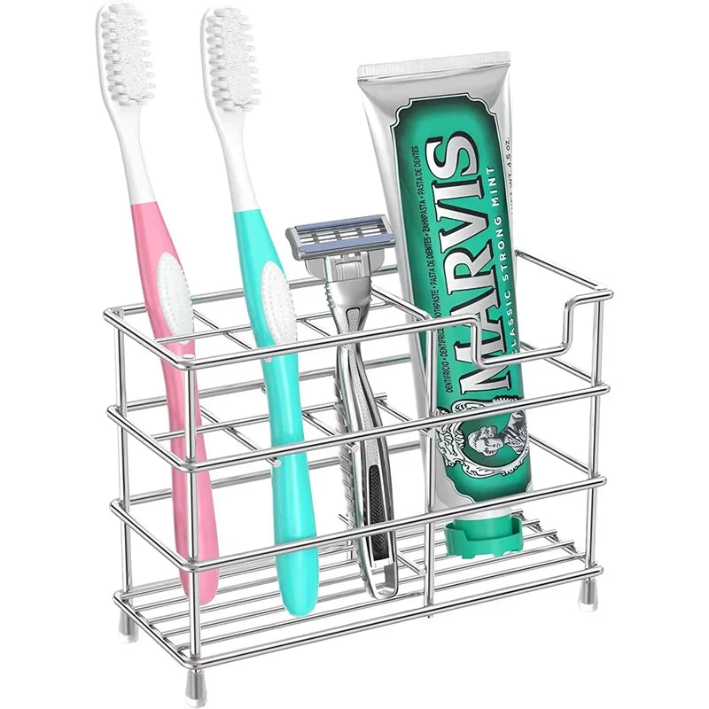 Soporte para cepillos de dientes de baño de acero inoxidable 304, soporte para cepillos de dientes, soporte para pasta de dientes, organizador de accesorios de baño