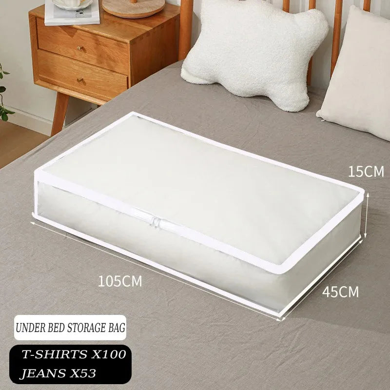 Bolsa de almacenamiento para debajo de la cama, bolsa plegable para edredones, caja de almacenamiento para ropa de armario, organizador a prueba de polvo, bolsa de almacenamiento de edredones de gran capacidad