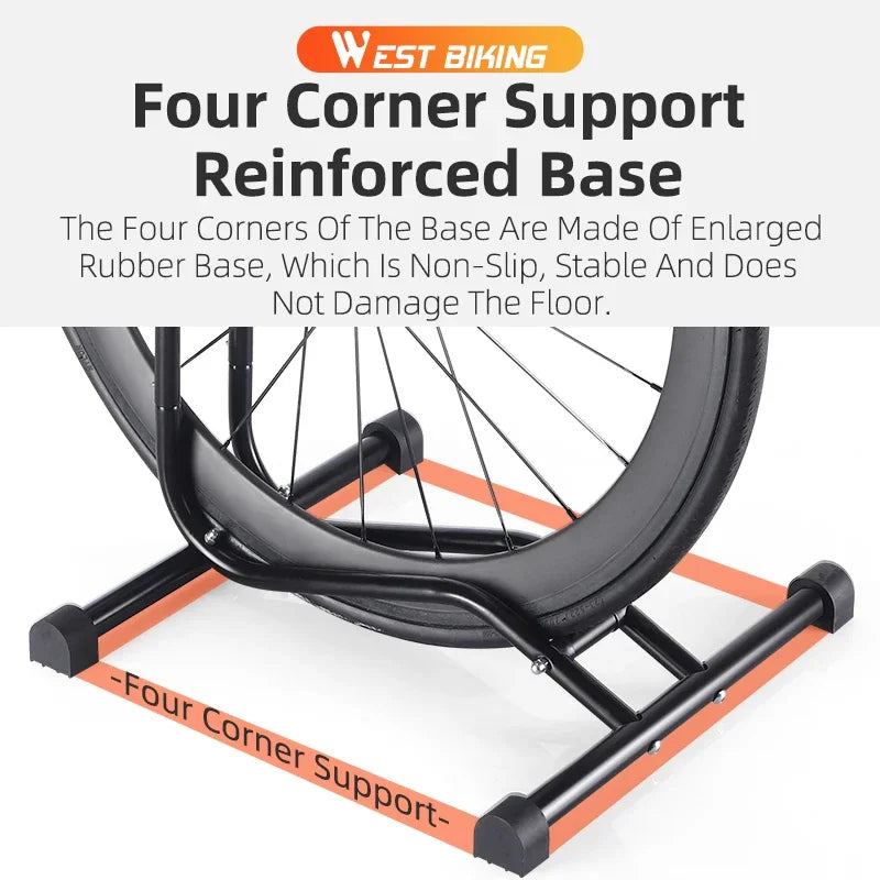 WEST BIKING Soporte de estacionamiento para bicicleta 3 en 1, estante de almacenamiento multifuncional para bicicleta de interior, garaje, soporte de reparación y mantenimiento para MTB y bicicleta de carretera.