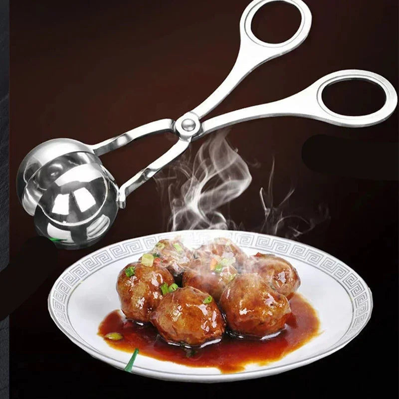 NUEVO fabricante de albóndigas de acero inoxidable, molde para rollos de fruta, arroz y verduras, pinza para albóndigas fritas y de arroz, herramientas de cocina