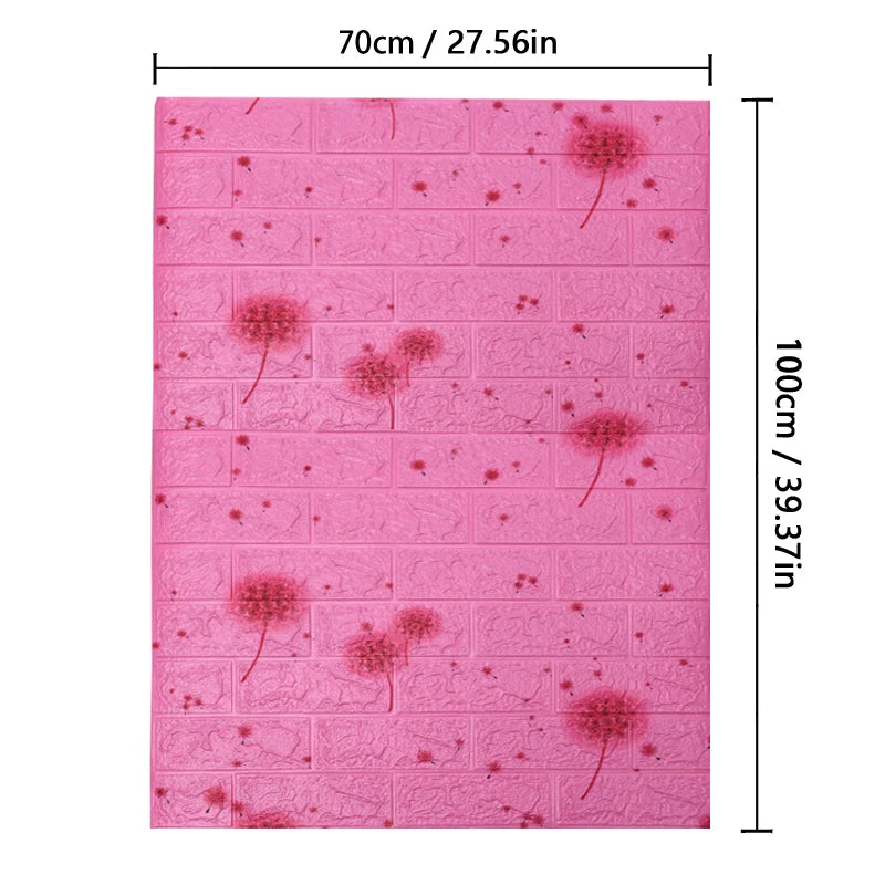 70cmx1/2/3/5/10m 3D Paper Wall Adhesive Living Room PVC Self-adhesive Panels Home Decoration Wallpapers Waterproof Wall Stickers