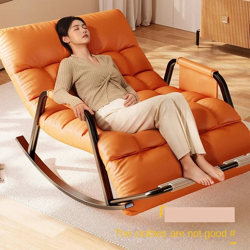 Mecedora reclinable, silla perezosa para adultos, doble uso para sentarse y dormir, sofá perezoso de moda, sillón de ocio para balcón y sala de estar.