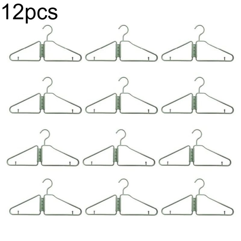 12pcs Foldable Coat Hangers - Portable Travel Hangers, Space-Saving Design,Ideal for Clothes & Coats