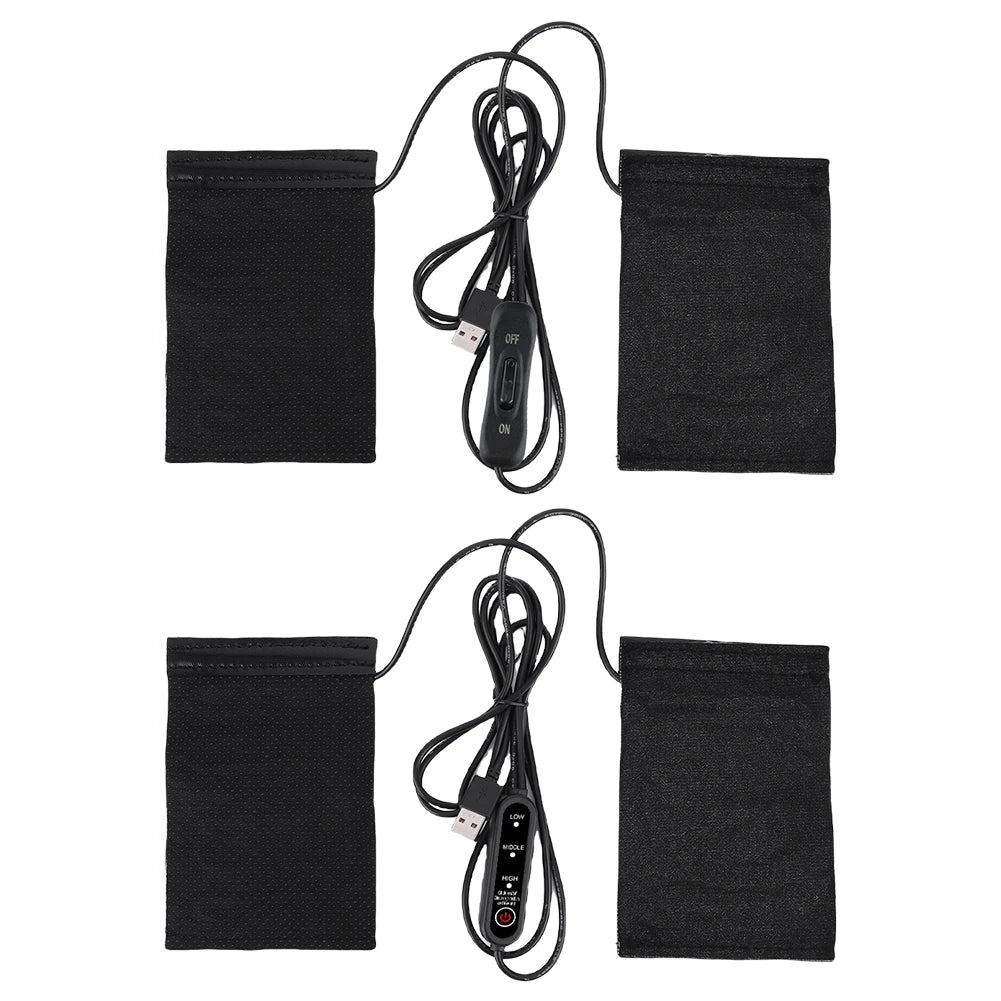 12V USB Motorcycle Heating Handlebar Cover Electric Heated Handgrips Warmer Anti Slip Heated Handle Cover for Outdoor Riding
