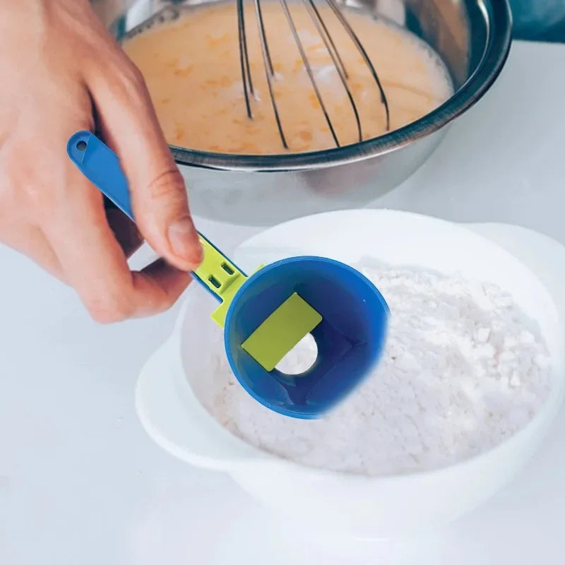 Cuchara dosificadora de proteína de PP duradero y sin desorden - Embudo deslizante para leche y suplementos, utensilio de cocina para todas las ocasiones