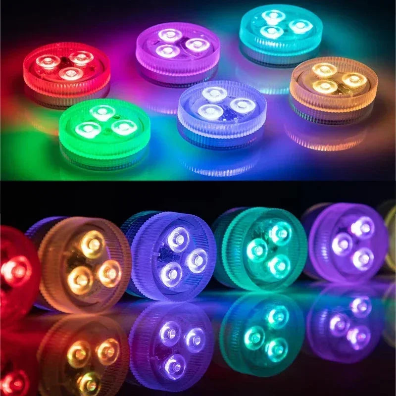 Luz LED sumergible con mando a distancia para piscina, fiestas, eventos, lámpara de té impermeable para jarrones, peceras, bodas, Halloween, Navidad