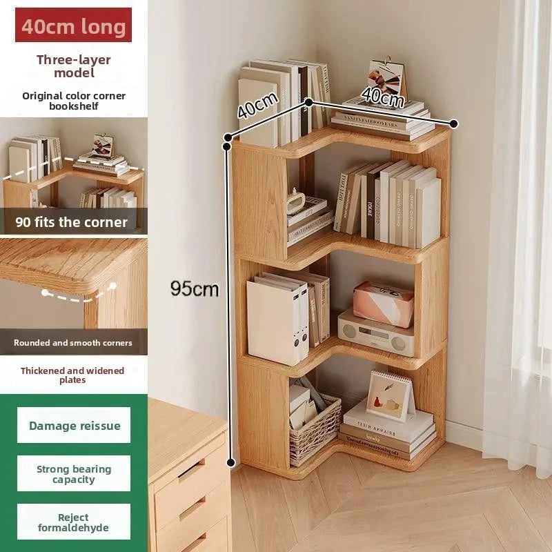 Estantería esquinera de madera maciza Estante de pie Mueble esquinero multicapa Almacenamiento organizador