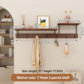 Solid wood clothes hook, multifunctional coat hook on the entrance entrance wall, key hook, wall mounted non perforated row hook