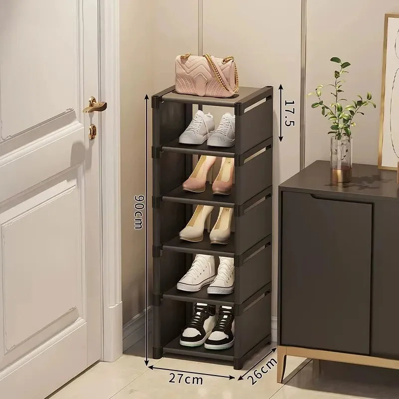 Zapatero apilable Organizador Tela no tejida Ahorro de espacio Entrada/Armario/Almacenamiento debajo de la cama Organización del hogar Fácil montaje