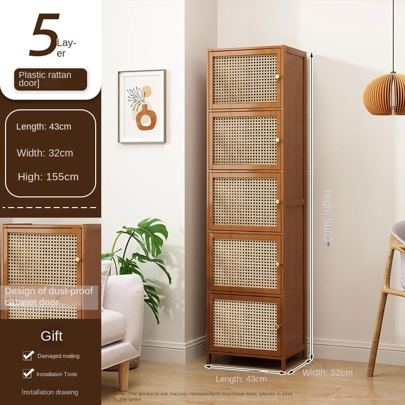 Librería con puerta, estante de almacenamiento de múltiples capas, armario de almacenamiento de costura, vitrina de sala de estar, estantería