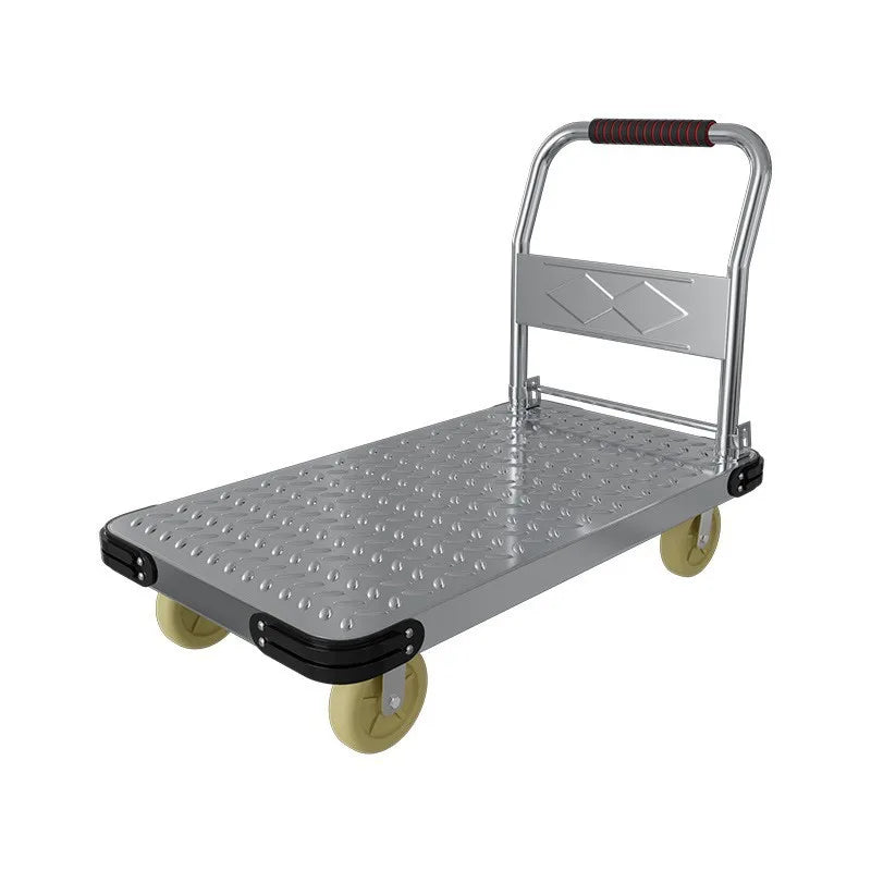 Carrito de Jardín Plegable Reforzado, Vagón Utilitario, Ruedas Todoterreno, Cama de Acero para Transportar Mantillo, Leña, Plantas, Herramientas