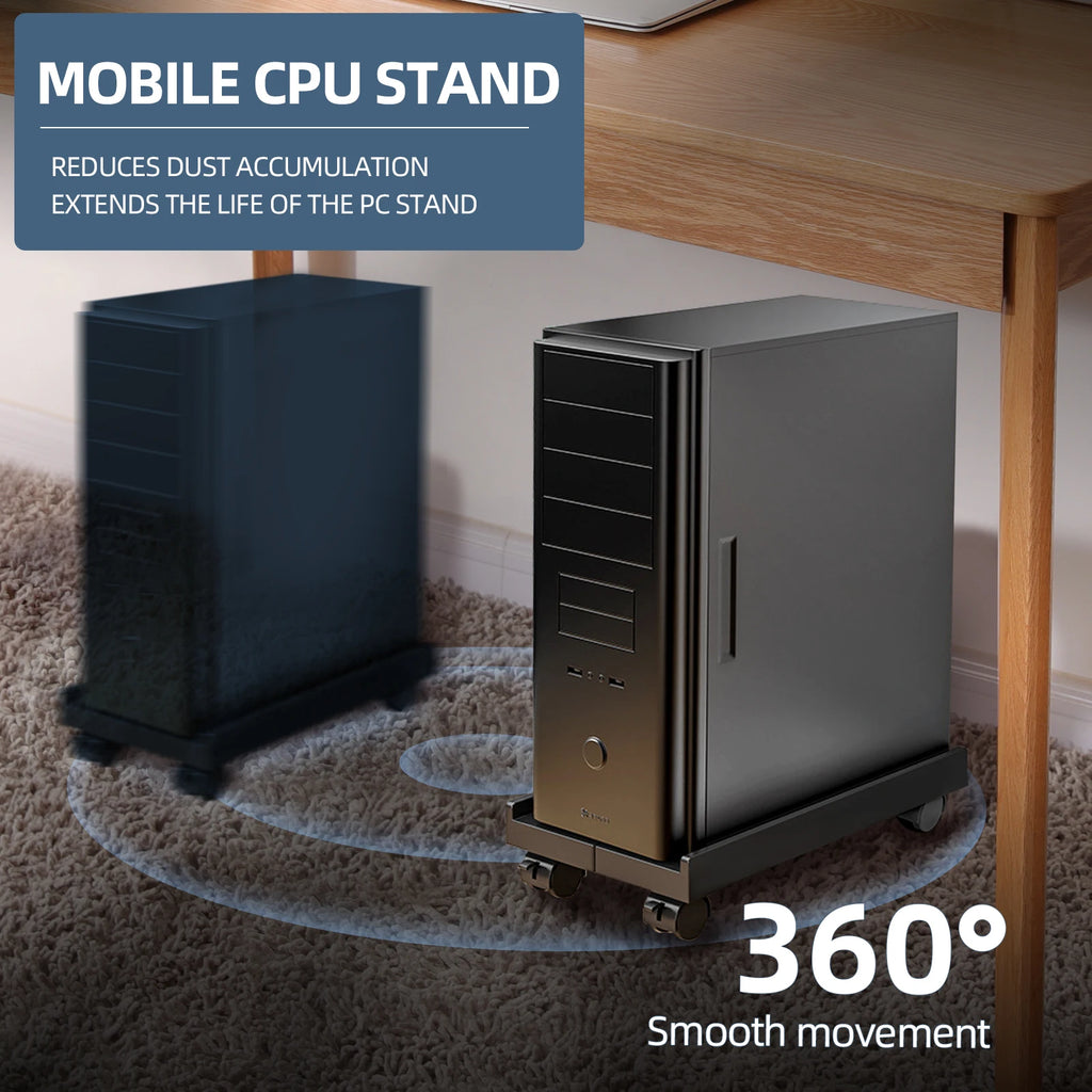 Soporte Móvil Ajustable para Torre de PC con Ruedas, Soporte para CPU debajo del Escritorio, Soporte Estable Ajustable para Host de Computadora para Oficina en Casa