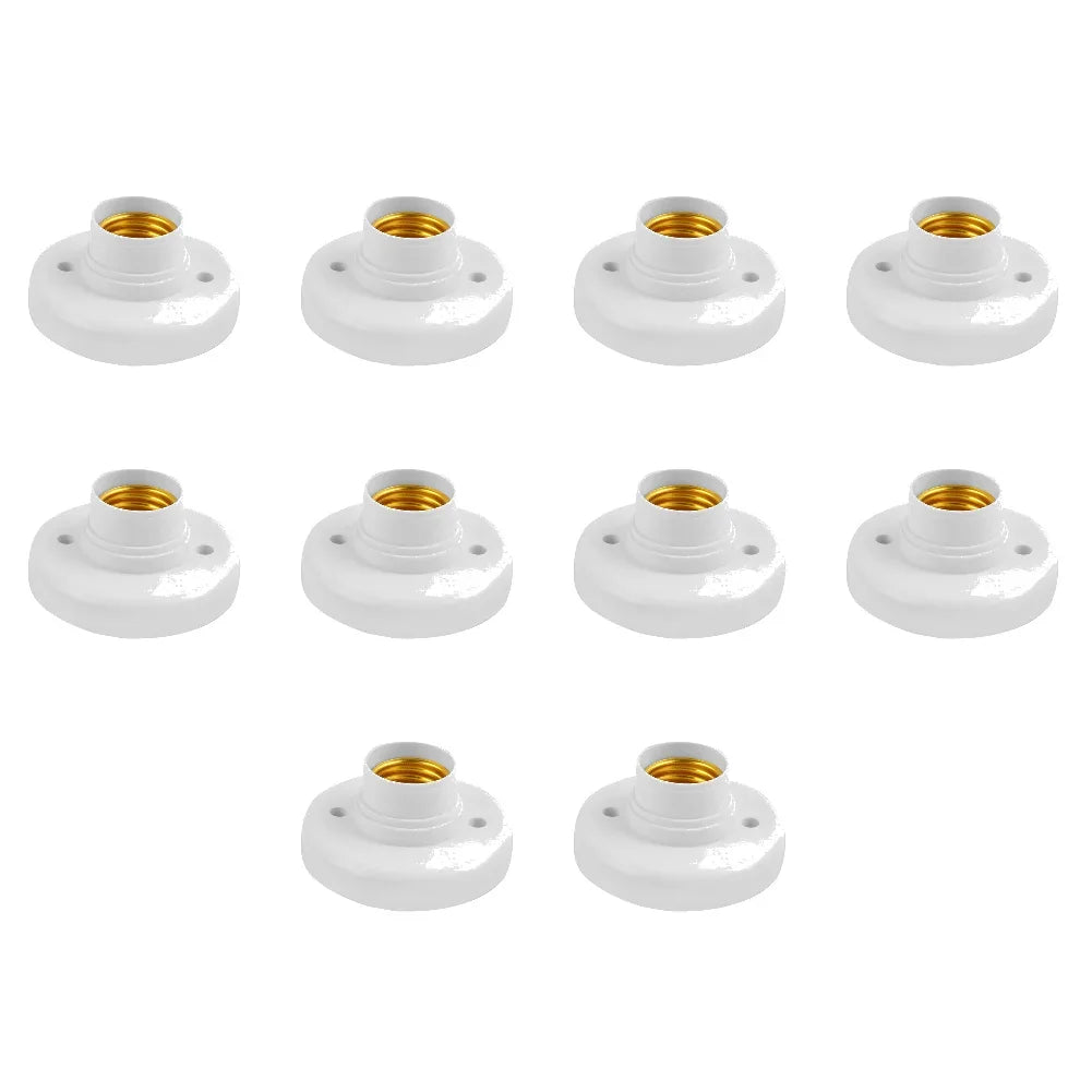 Portalámparas E27 con rosca, casquillo blanco, luz de techo, portalámparas multifuncional, base de fijación para bombilla, soporte para bombilla.